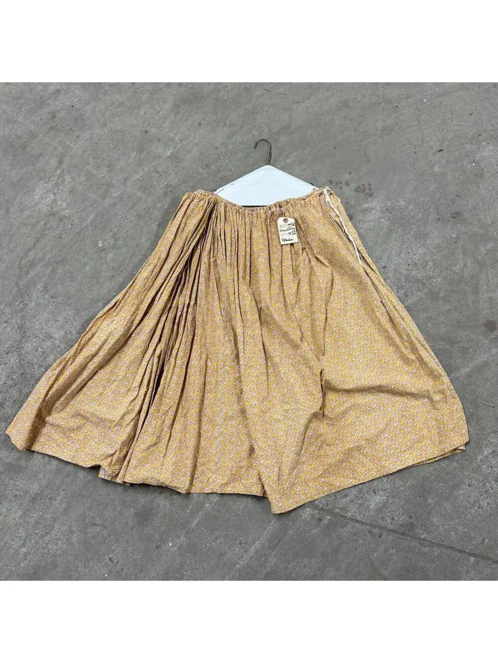 Vintage Film Costume 50s Does Victorian Western Style Prairie Maxi Skirt Yellow